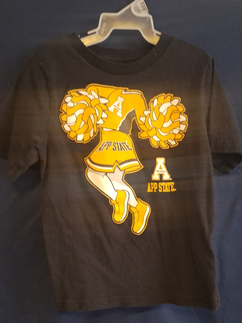 App State Kids' Black Short-Sleeve Cheer Graphic Tee